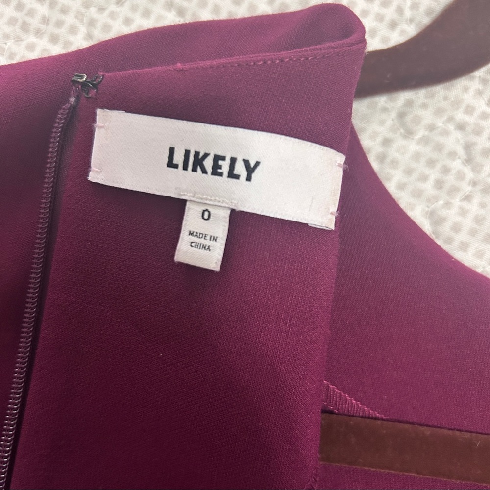 Revolve LIKELY Manhattan Women’s Short Sleeve Mini Dress Mulberry Purple Color - Picture 8 of 12